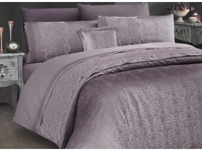 Постельное белье First Choice - VIP Hillary Lilac (Turkey), евро комплект